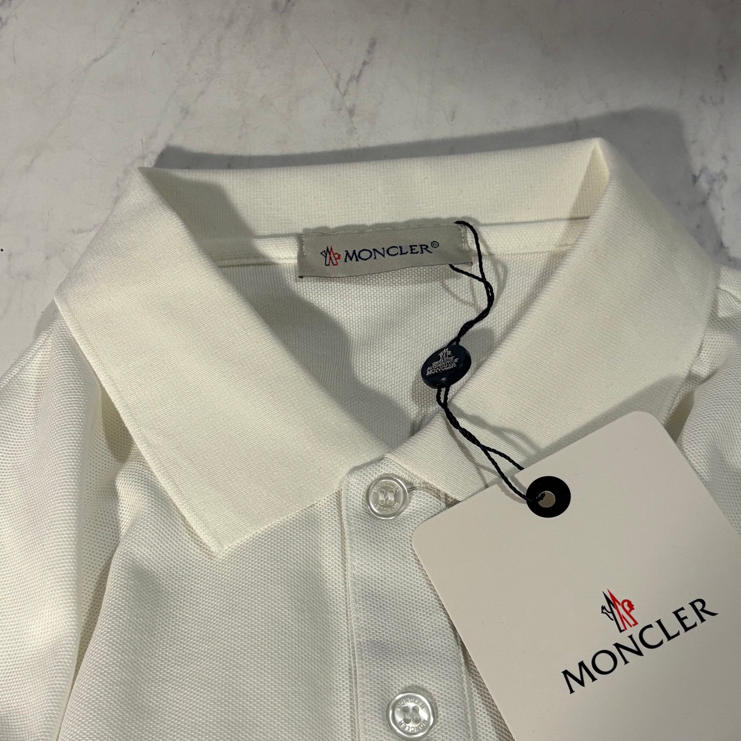 MONCLER STRIPED TRIM POLO SHIRT (SIZE S-XL)
