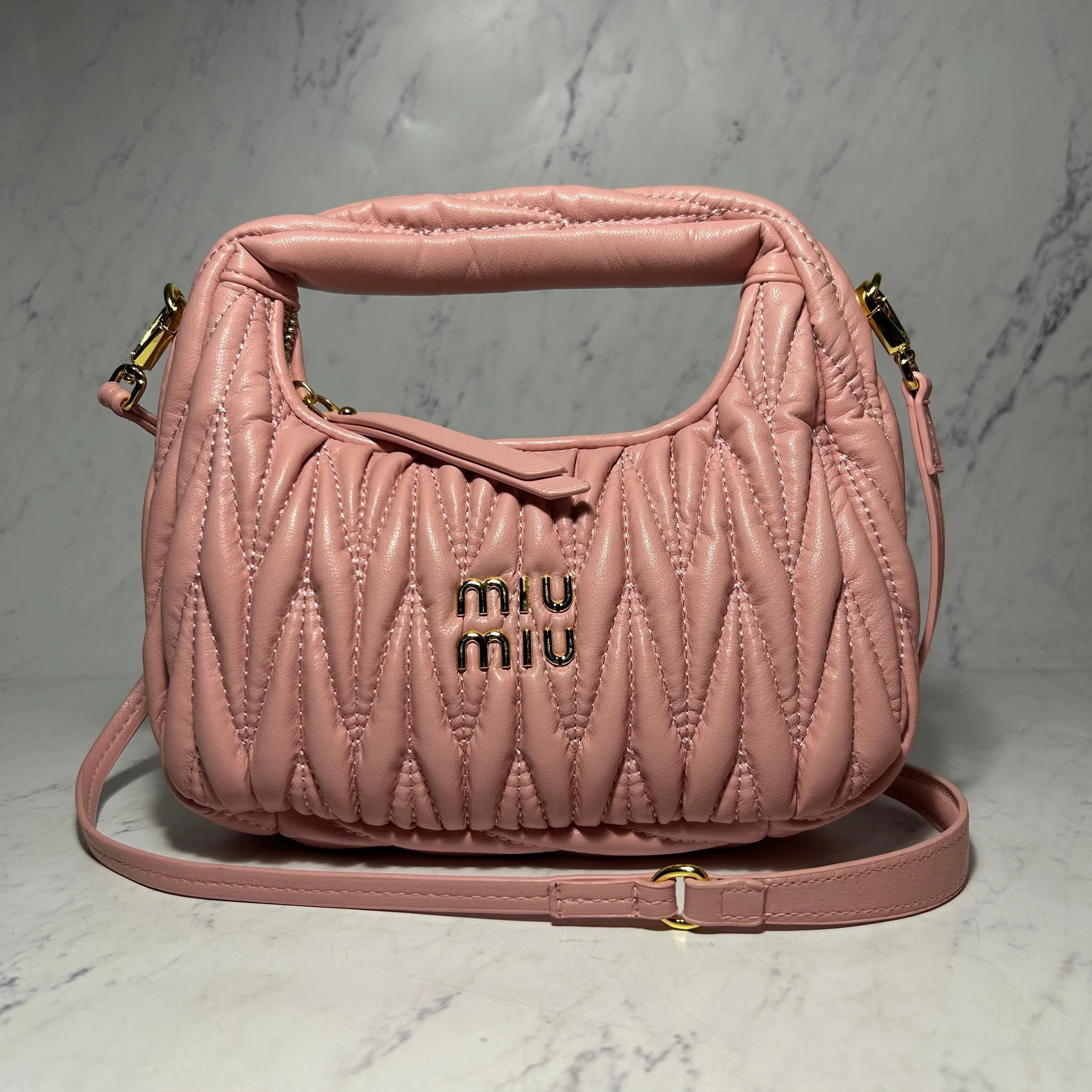 MIU MIU WANDER MATELASSE HOBO BAG